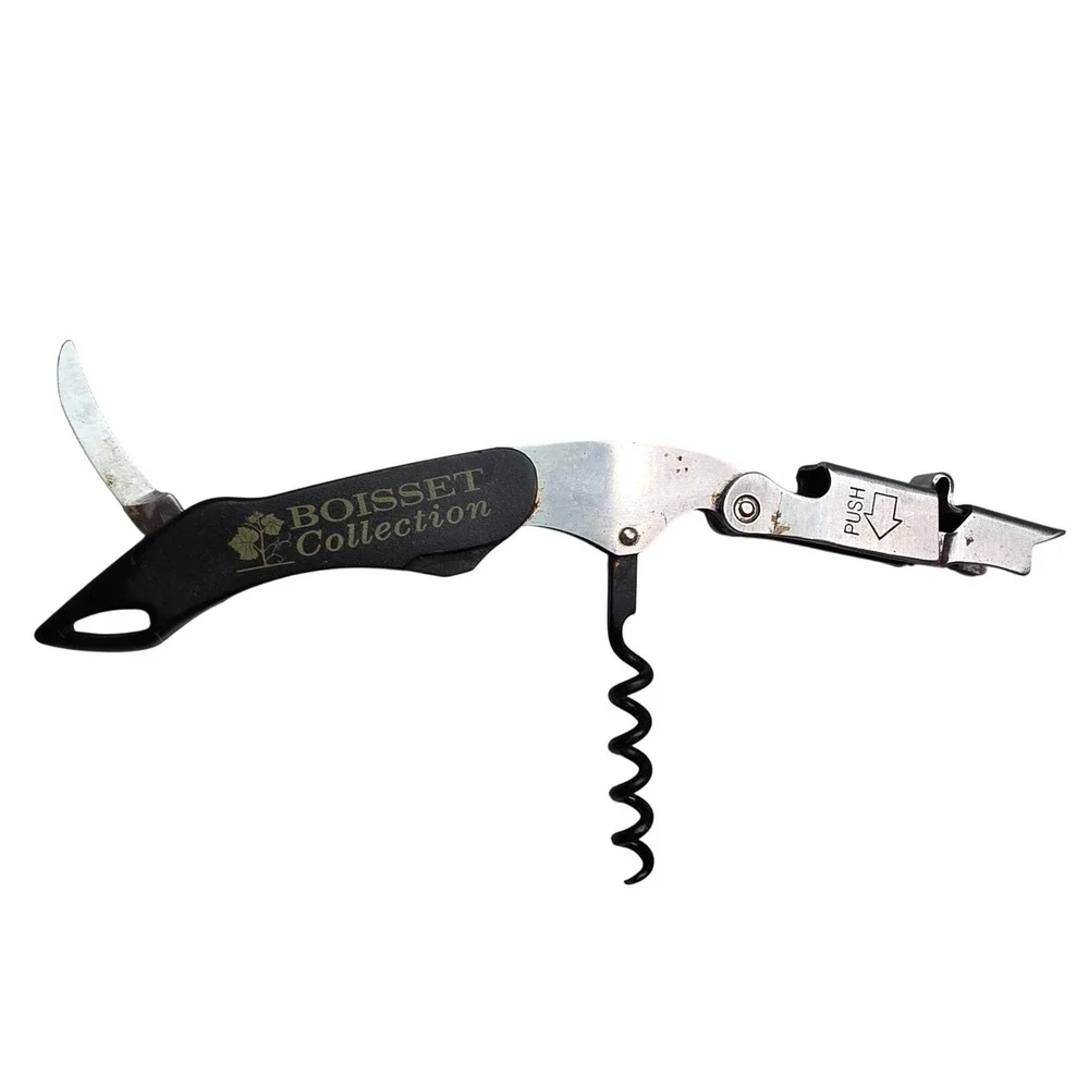 Boisset Collection Waiters Corkscrew Wine Opener Foil‎ Cutter Black Silver A6